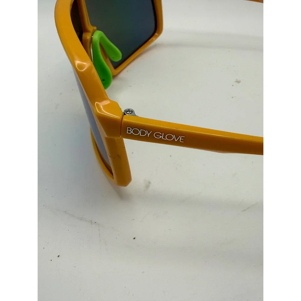 Body Glove Shield Sunglasses Blue Mirrored Lens Retro‎ Sporty Neon Wrap New